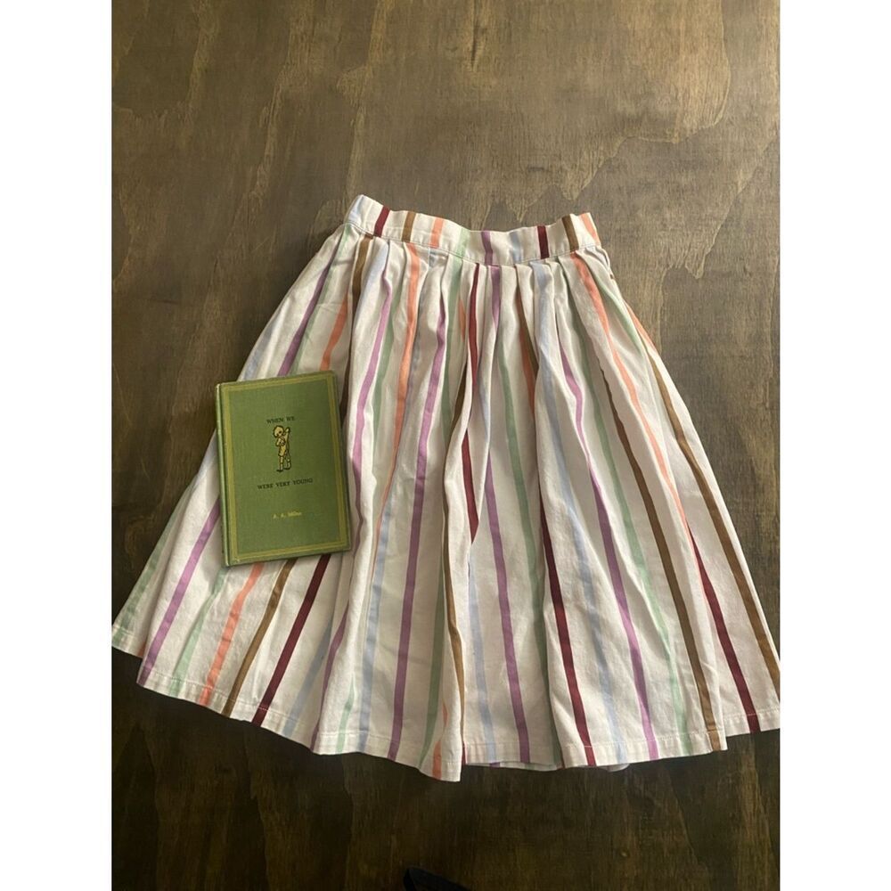 ModCloth Striped Pastel A-Line Skirt - Multicolor/Rainbow